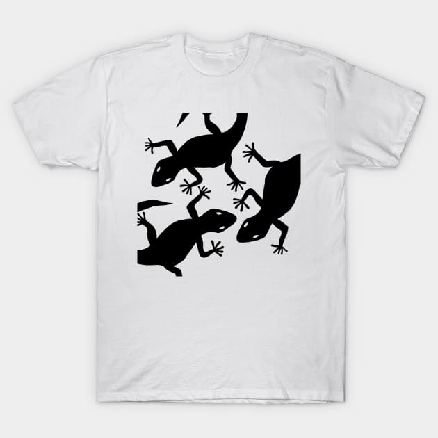 A Gathering of Black Geckos T-Shirt by Suneldesigns